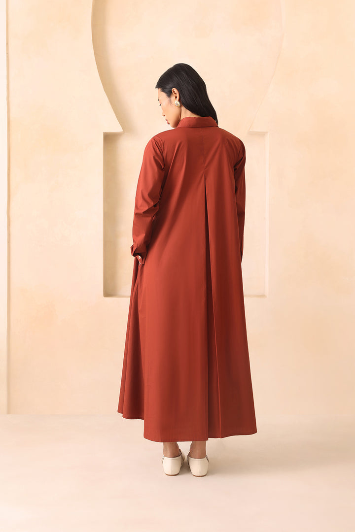 LEO SHIRT DRESS- RUST