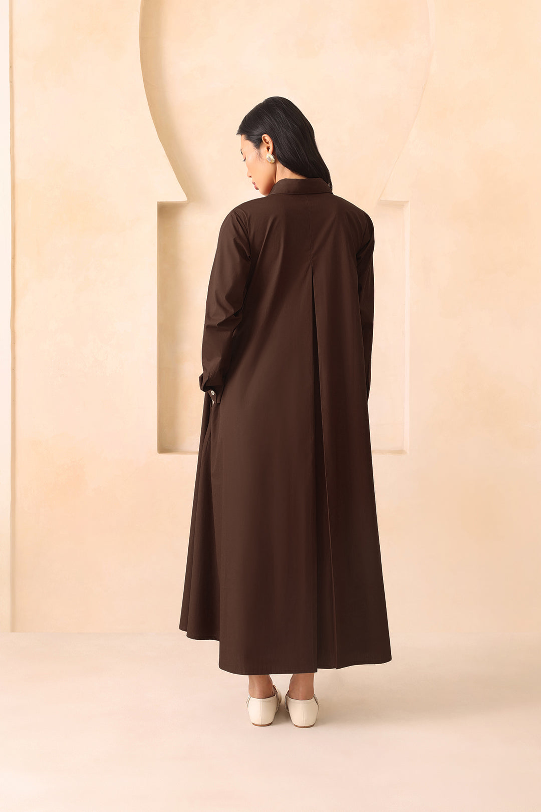 LEO SHIRT DRESS- BROWN