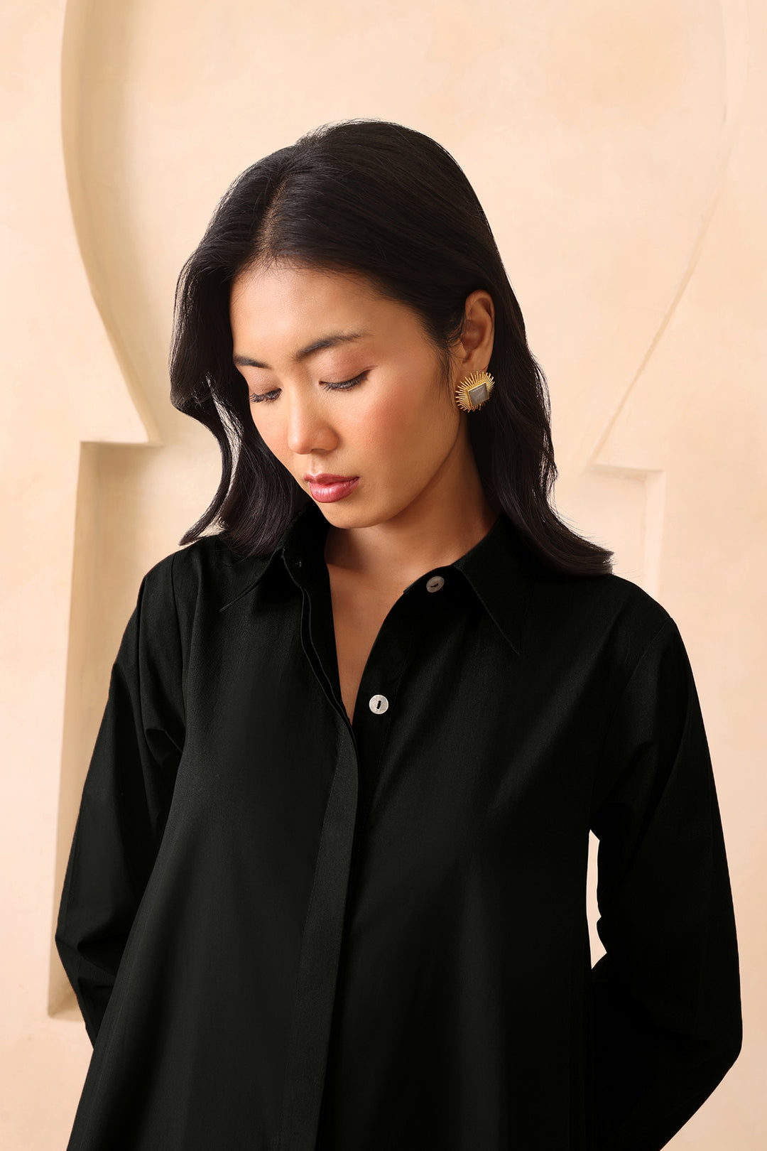LEO SHIRT DRESS- BLACK