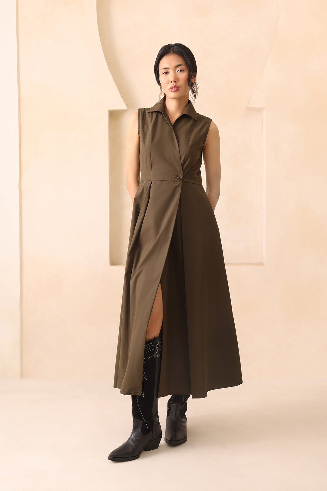 MARBELA DRESS - OLIVE