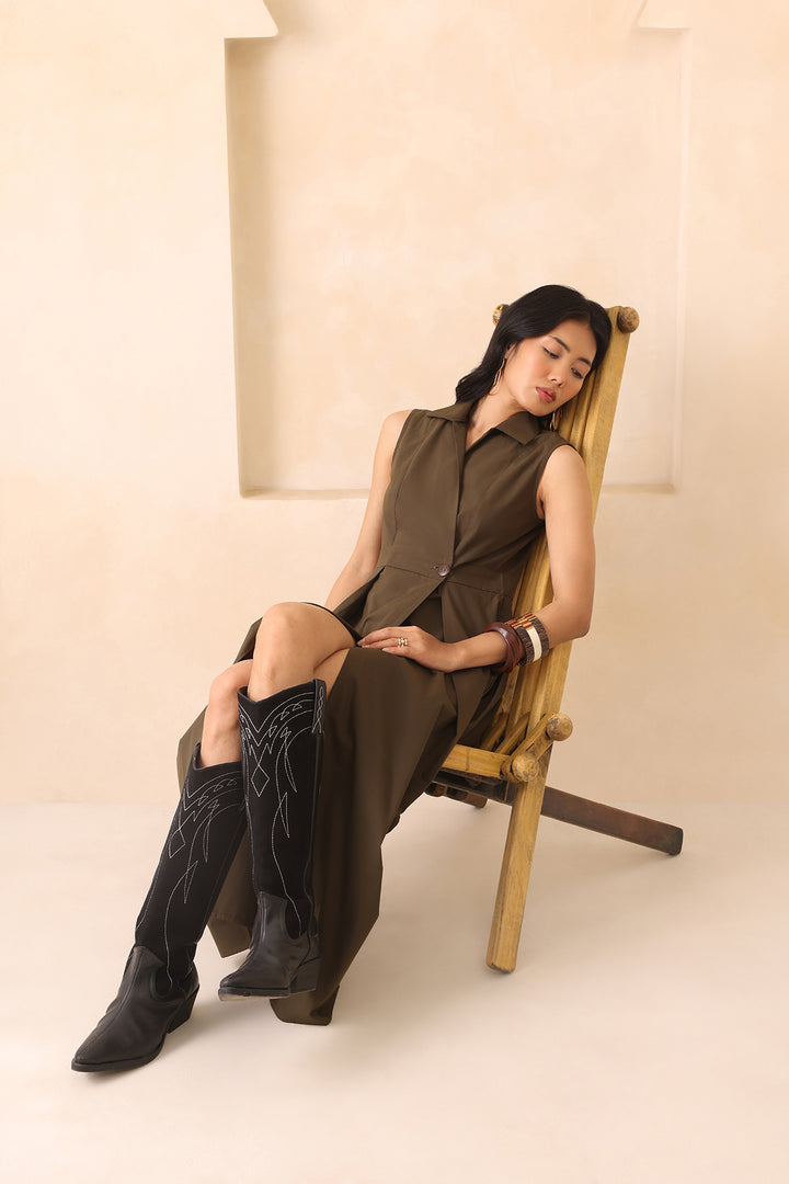 MARBELA DRESS - OLIVE