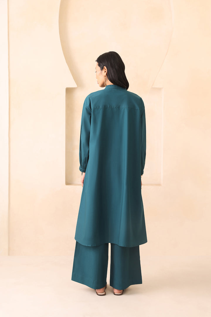 SAANJH CO-ORD SET- TEAL BLUE
