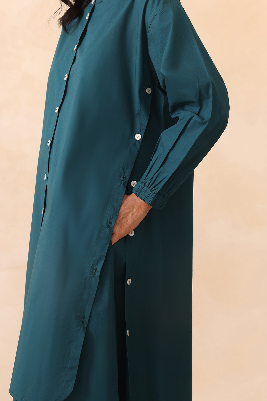 SAANJH CO-ORD SET- TEAL BLUE