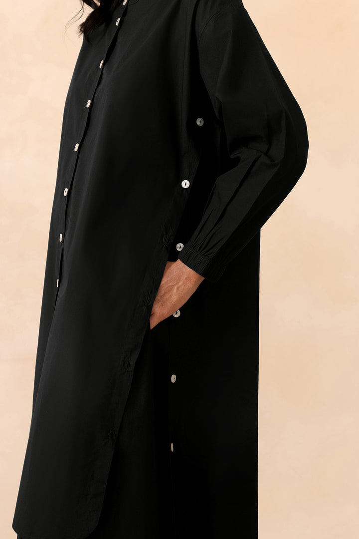 SAANJH CO-ORD SET WITH PLEATED PANT- BLACK