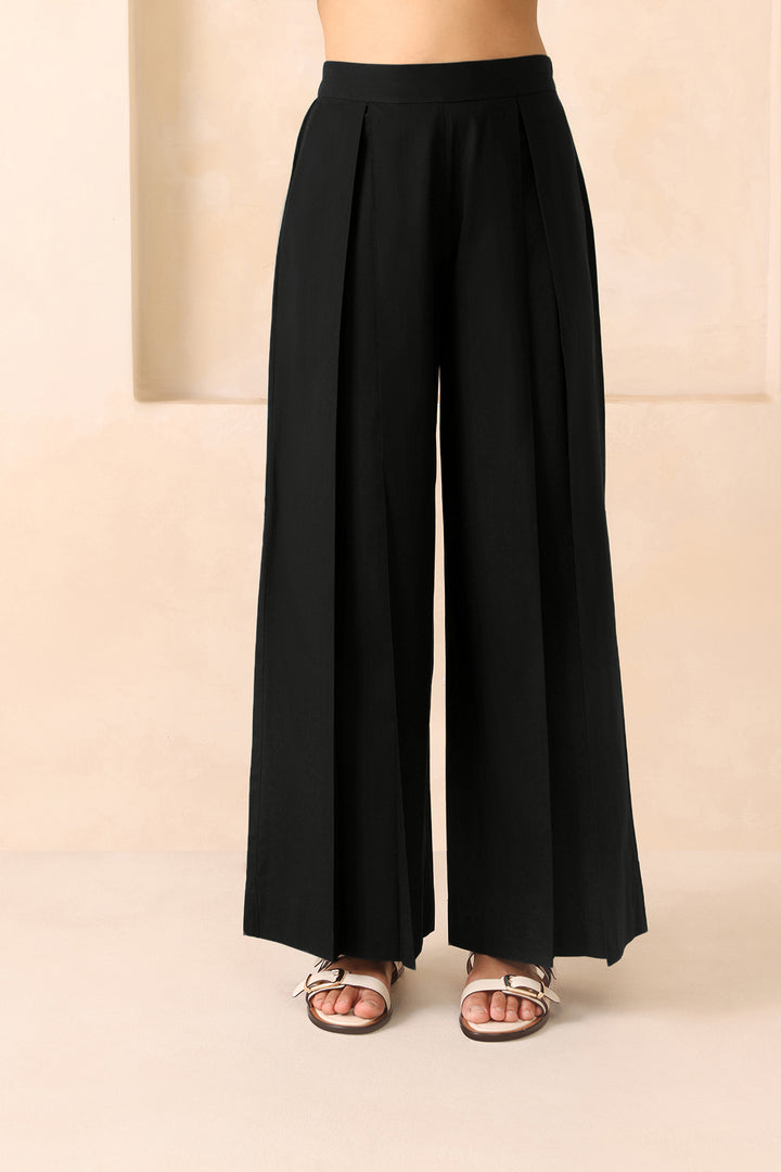 SAANJH CO-ORD SET WITH PLEATED PANT- BLACK