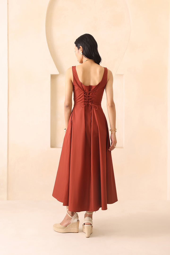 LILY DRESS- RUST