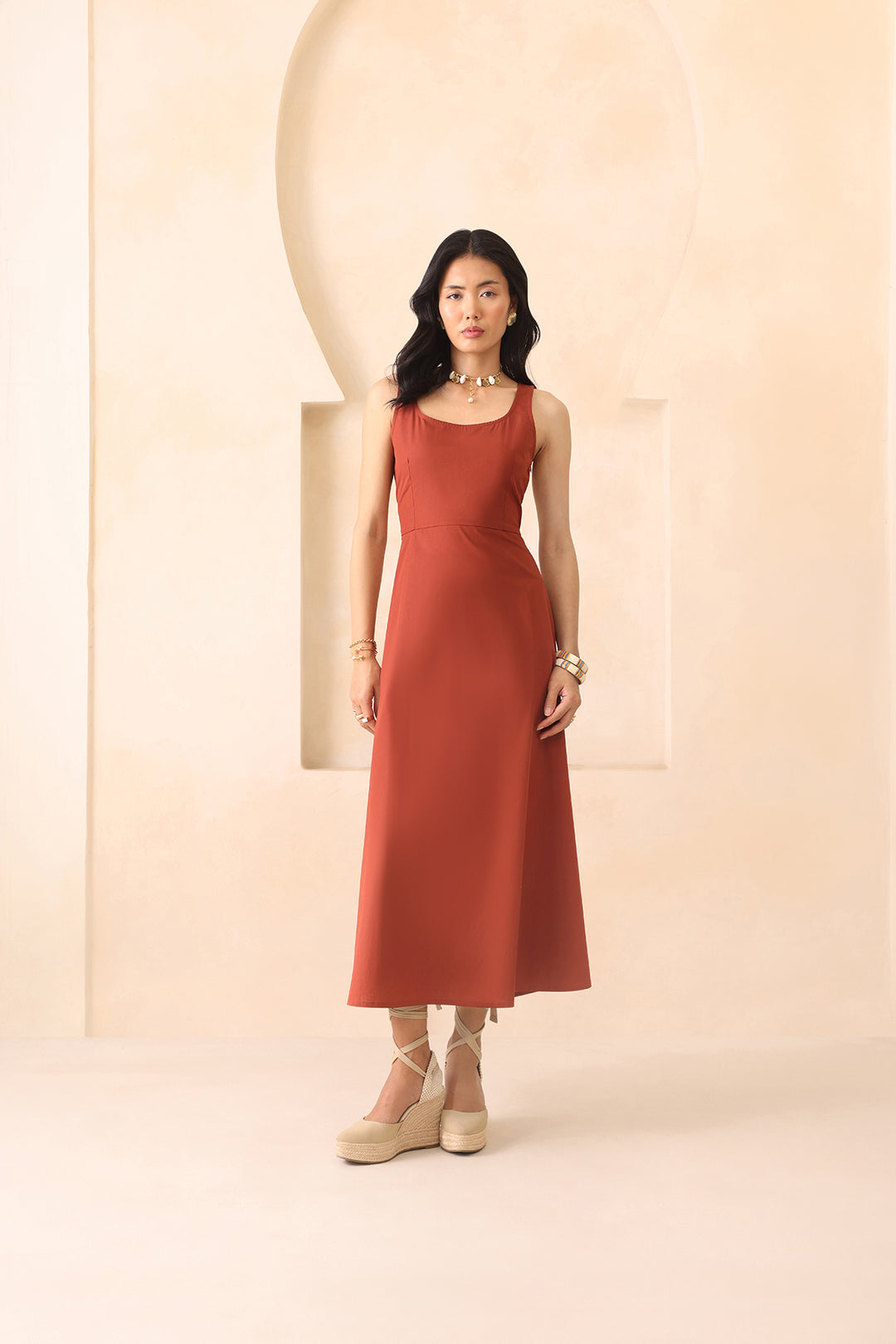 LILY DRESS- RUST