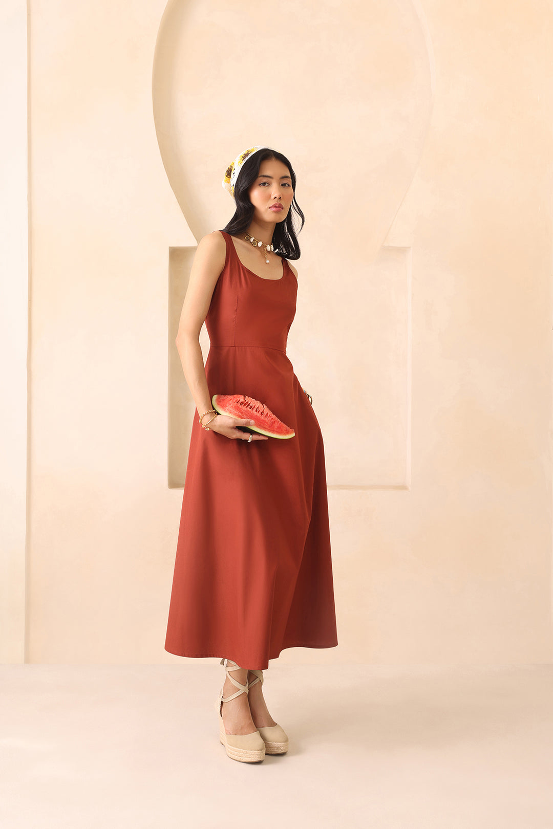 LILY DRESS- RUST
