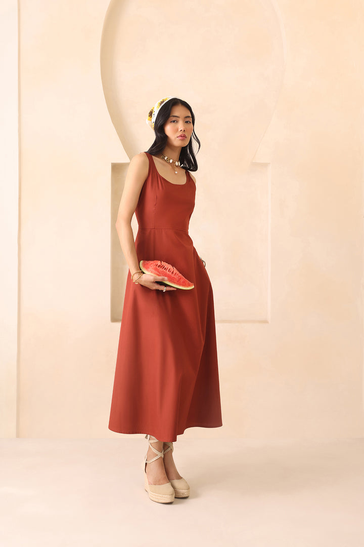 LILY DRESS- RUST