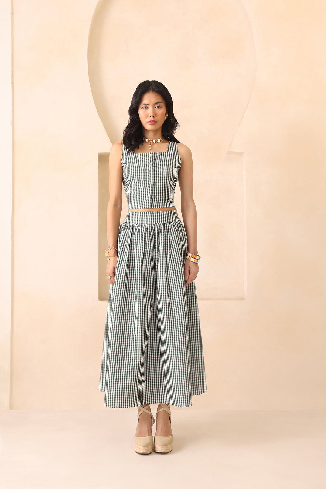 SOHO SKIRT SET - GREEN CHECK