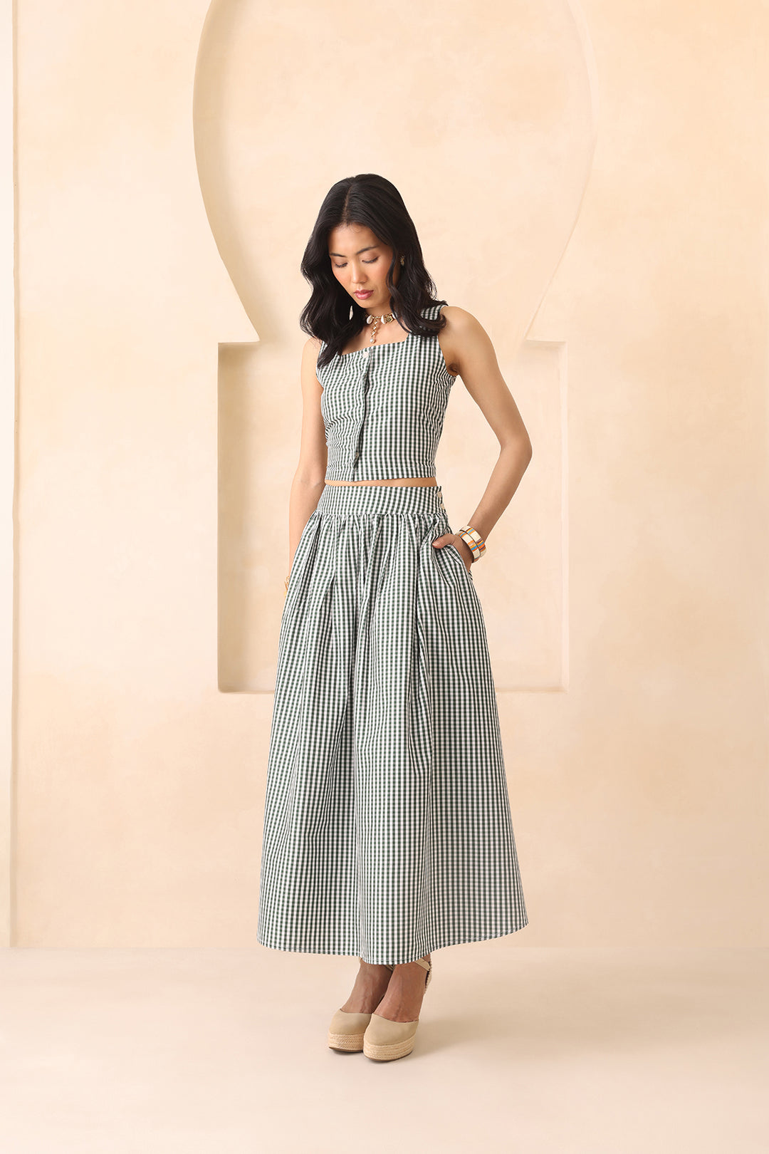 SOHO SKIRT SET - GREEN CHECK