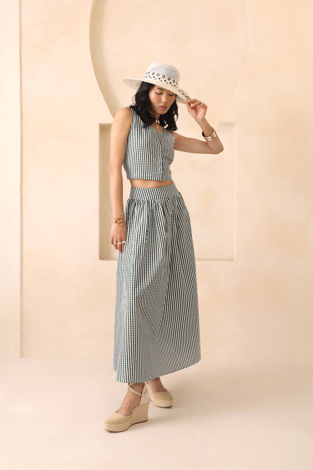SOHO SKIRT SET - GREEN CHECK