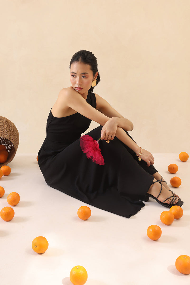 ROSE DRESS-BLACK
