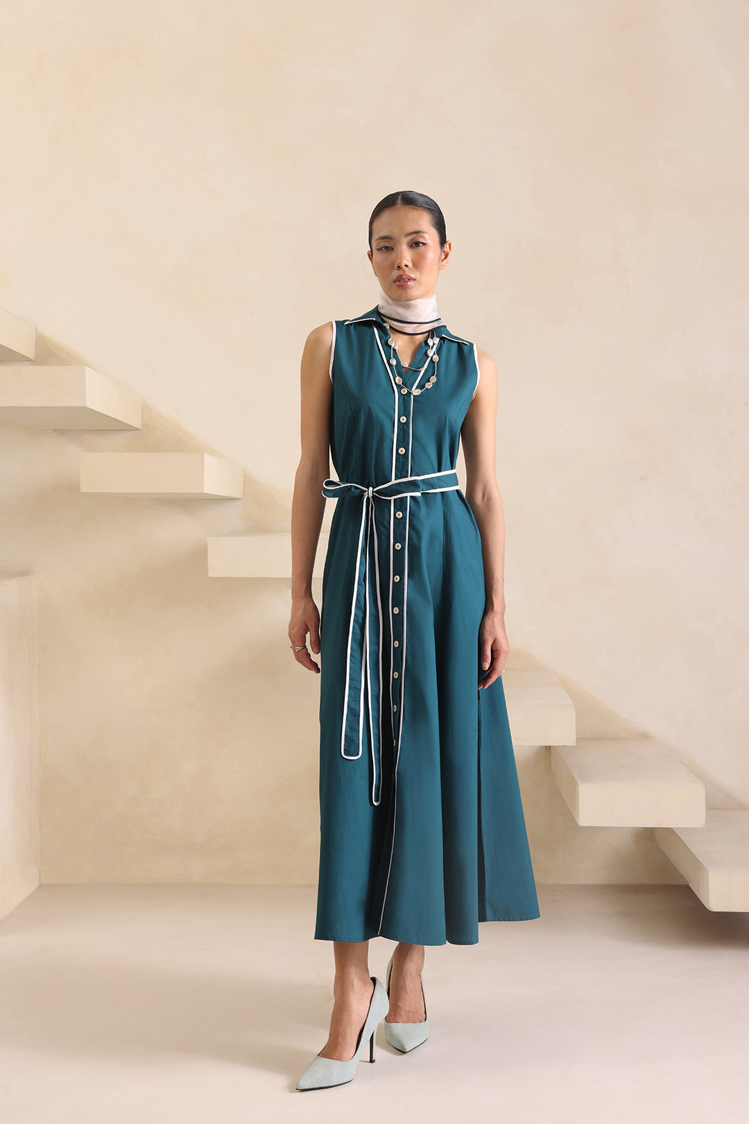 THALASSA DRESS - TEAL BLUE