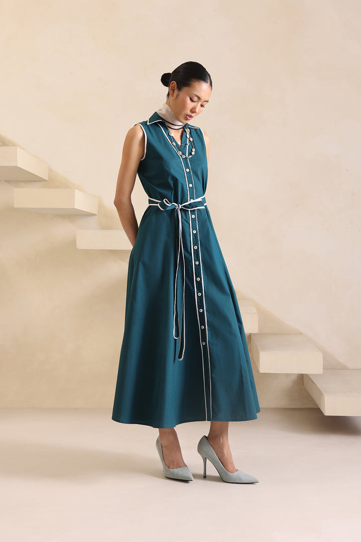 THALASSA DRESS - TEAL BLUE