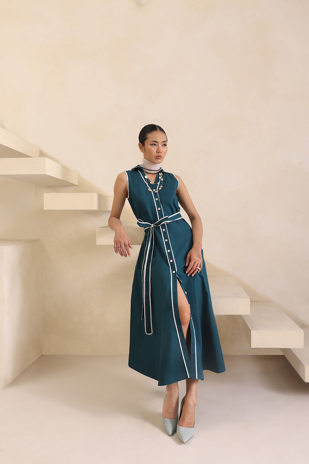 THALASSA DRESS - TEAL BLUE