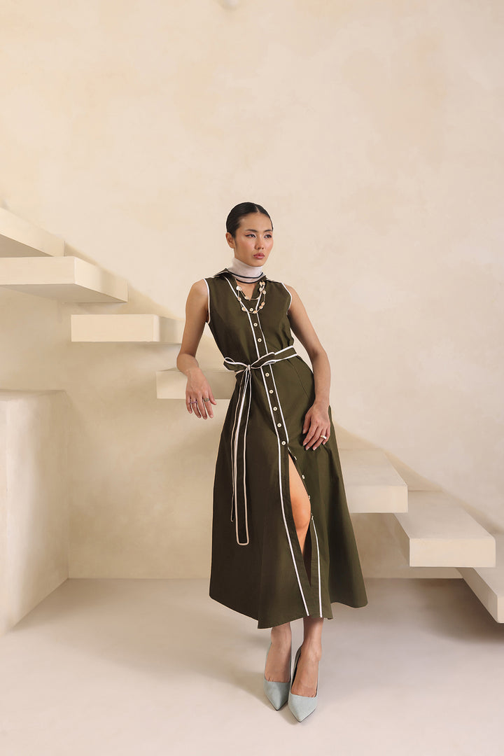 THALASSA DRESS - OLIVE