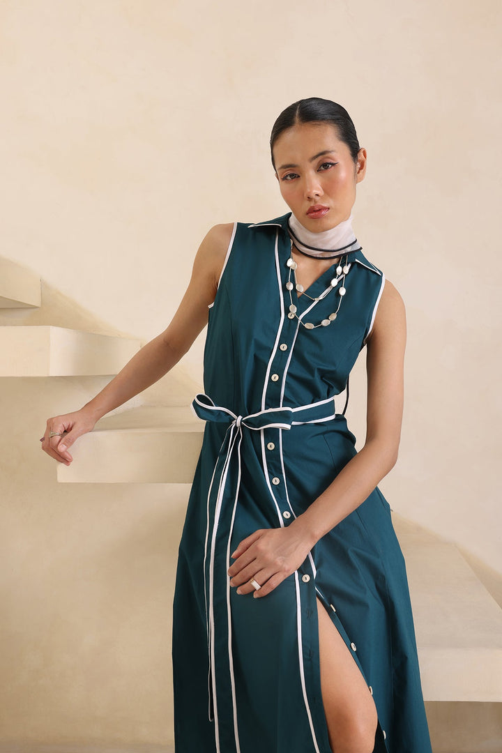 THALASSA DRESS - TEAL BLUE