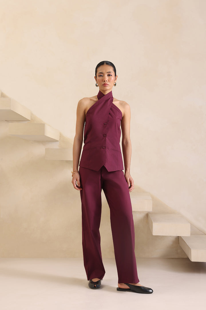 Mimosa Co-ord Set: Burgundy