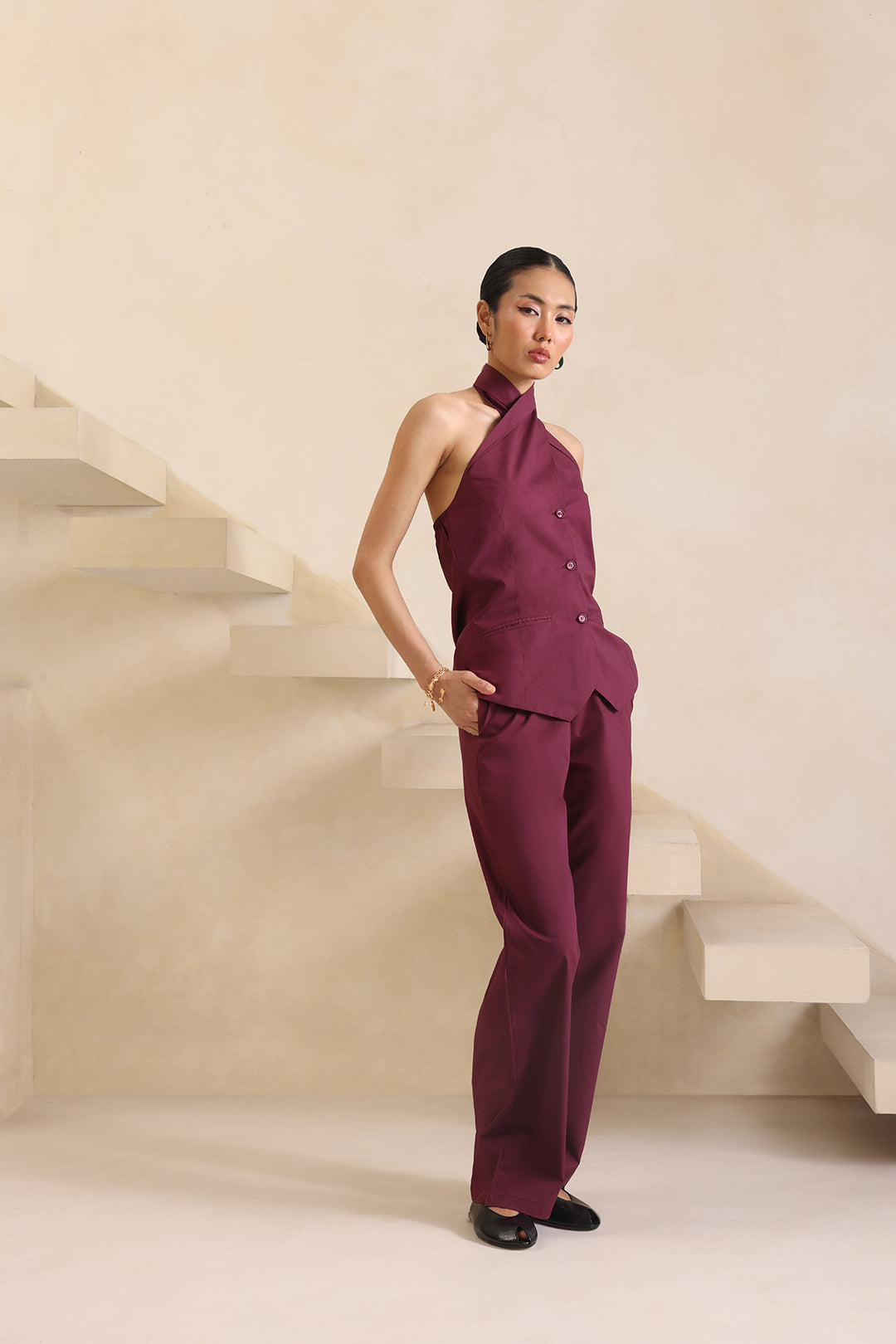 Mimosa Co-ord Set: Burgundy