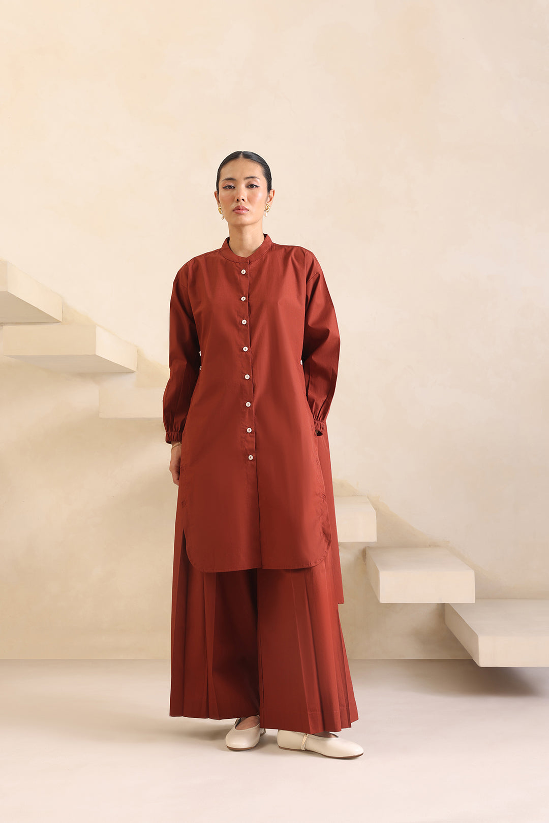 SAANJH CO-ORD SET- RUST