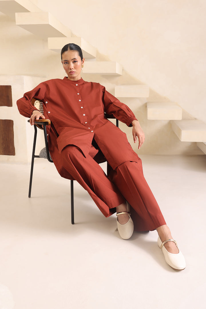 SAANJH CO-ORD SET- RUST