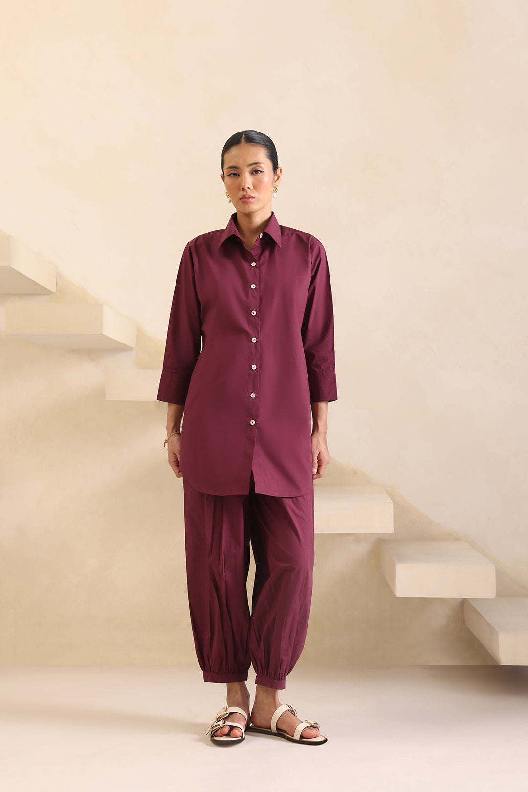 ELAN CO-ORD SET- BURGUNDY