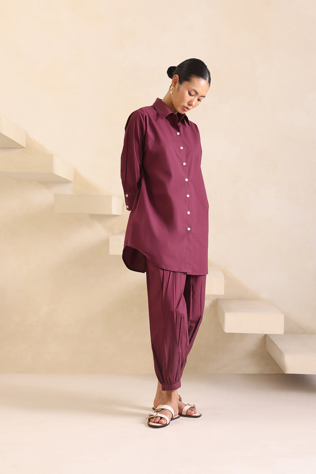 ELAN CO-ORD SET- BURGUNDY