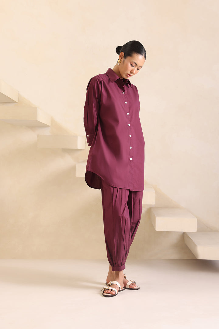 ELAN CO-ORD SET- BURGUNDY