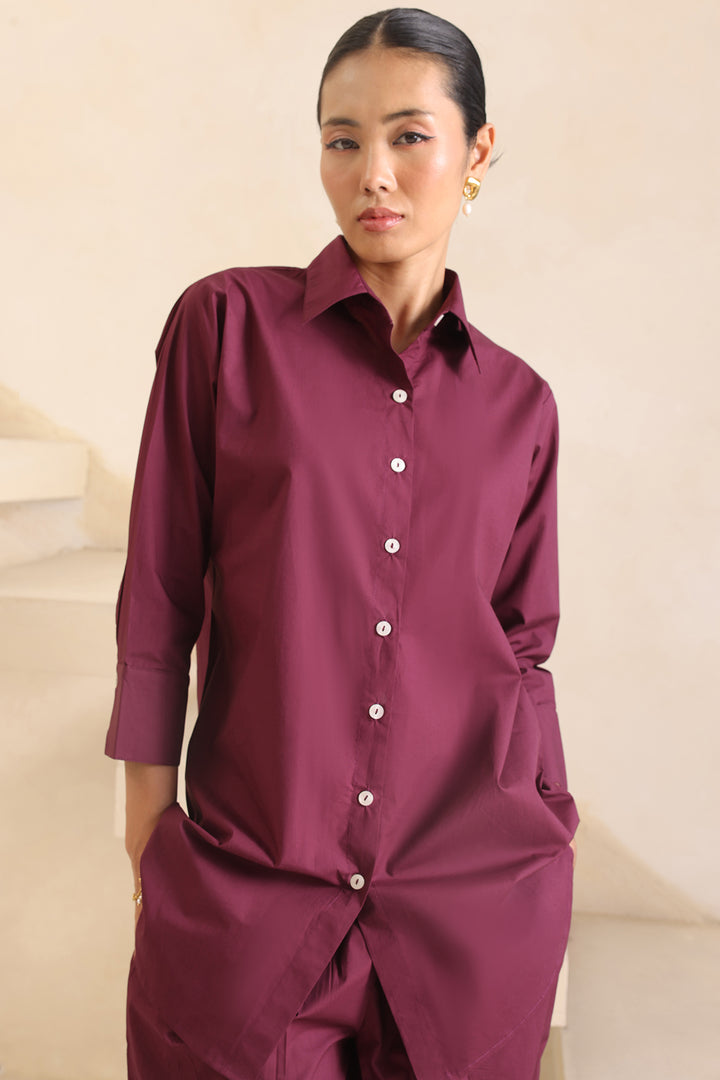 ELAN CO-ORD SET- BURGUNDY