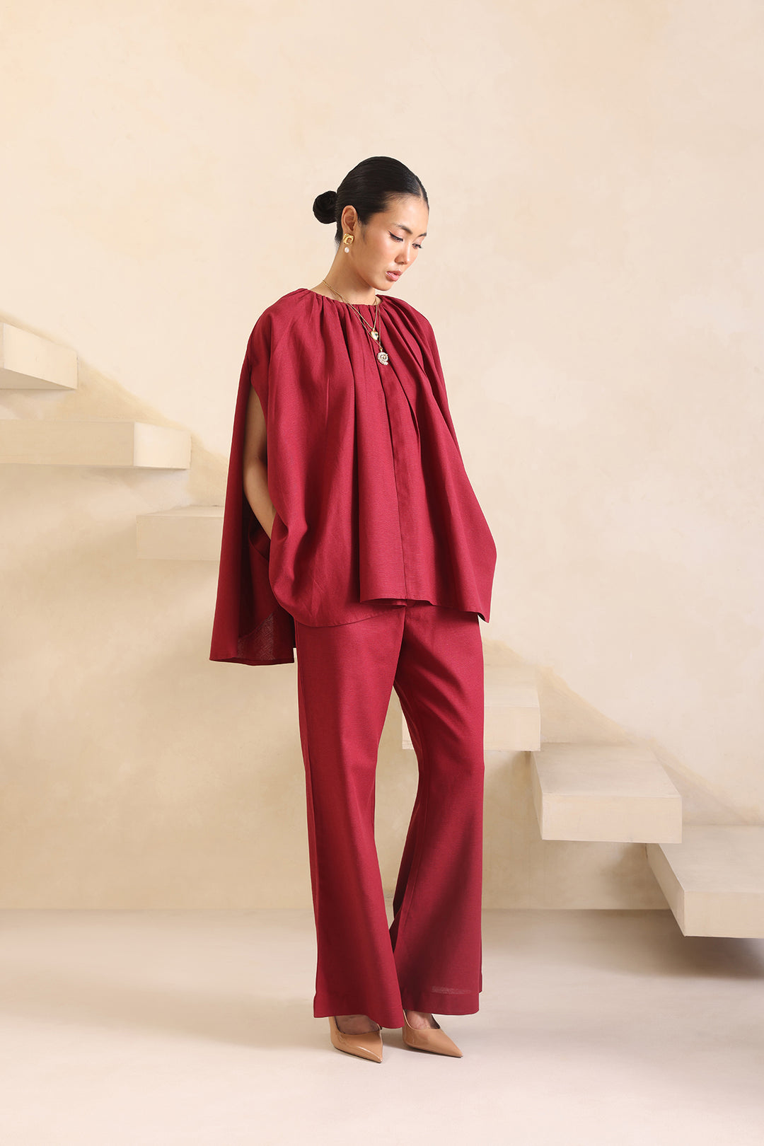 CABANA CO-ORD SET- CRIMSON