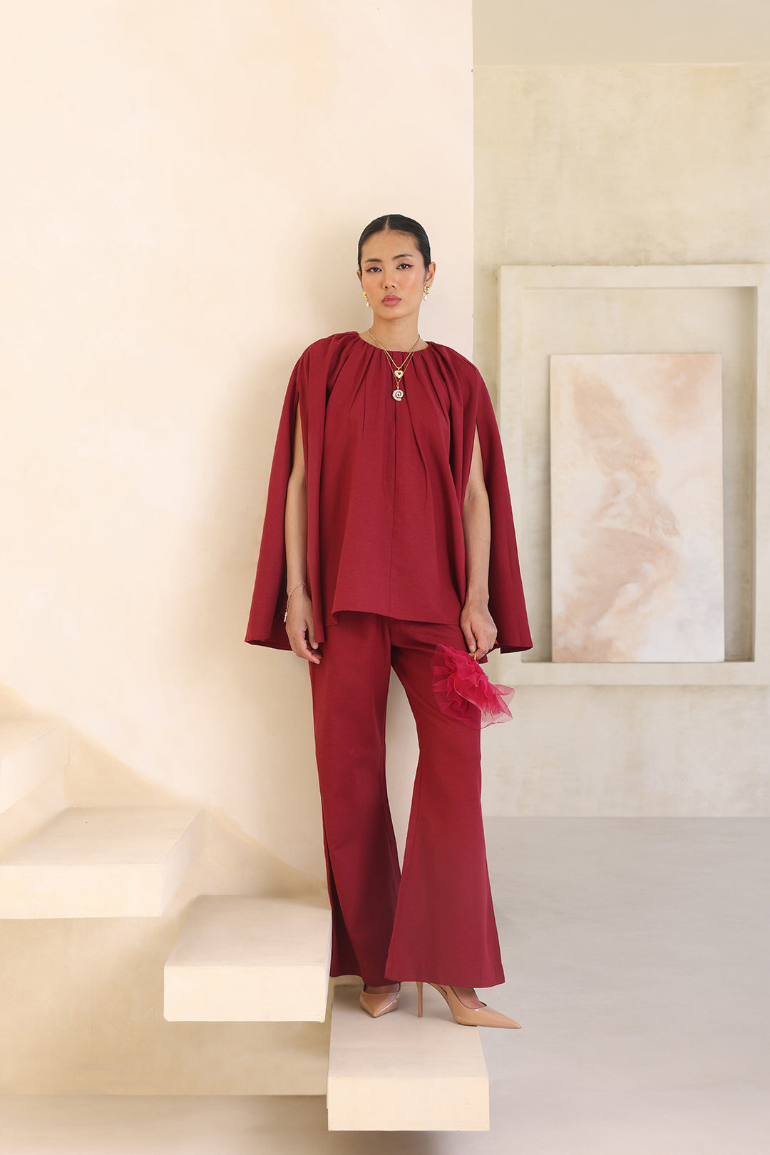 CABANA CO-ORD SET- CRIMSON