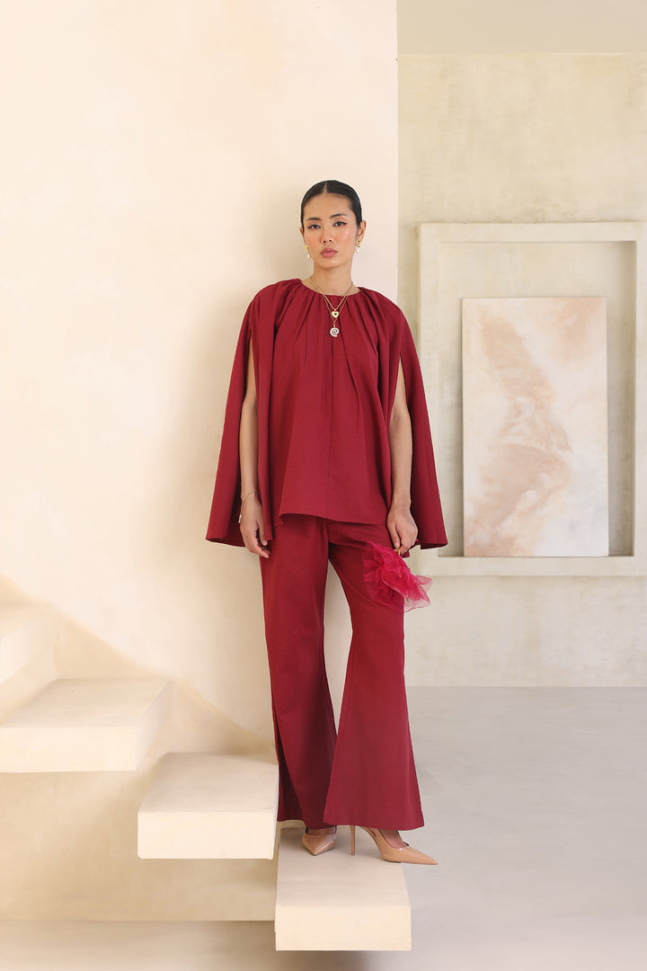 CABANA CO-ORD SET- CRIMSON