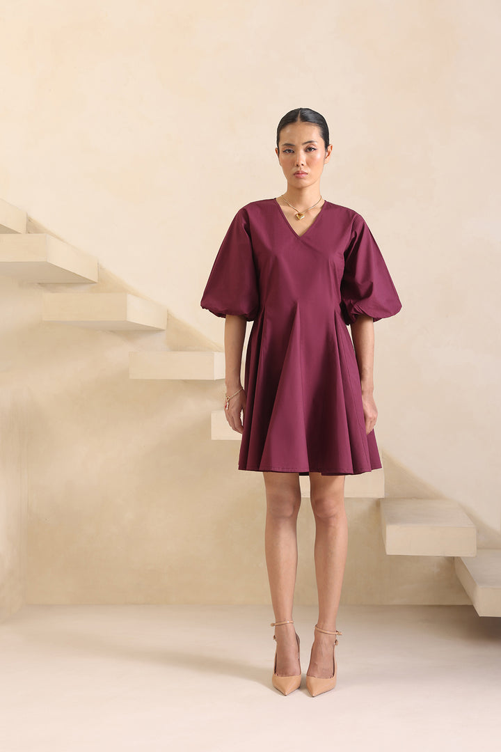 Flamingo Dress: Burgundy