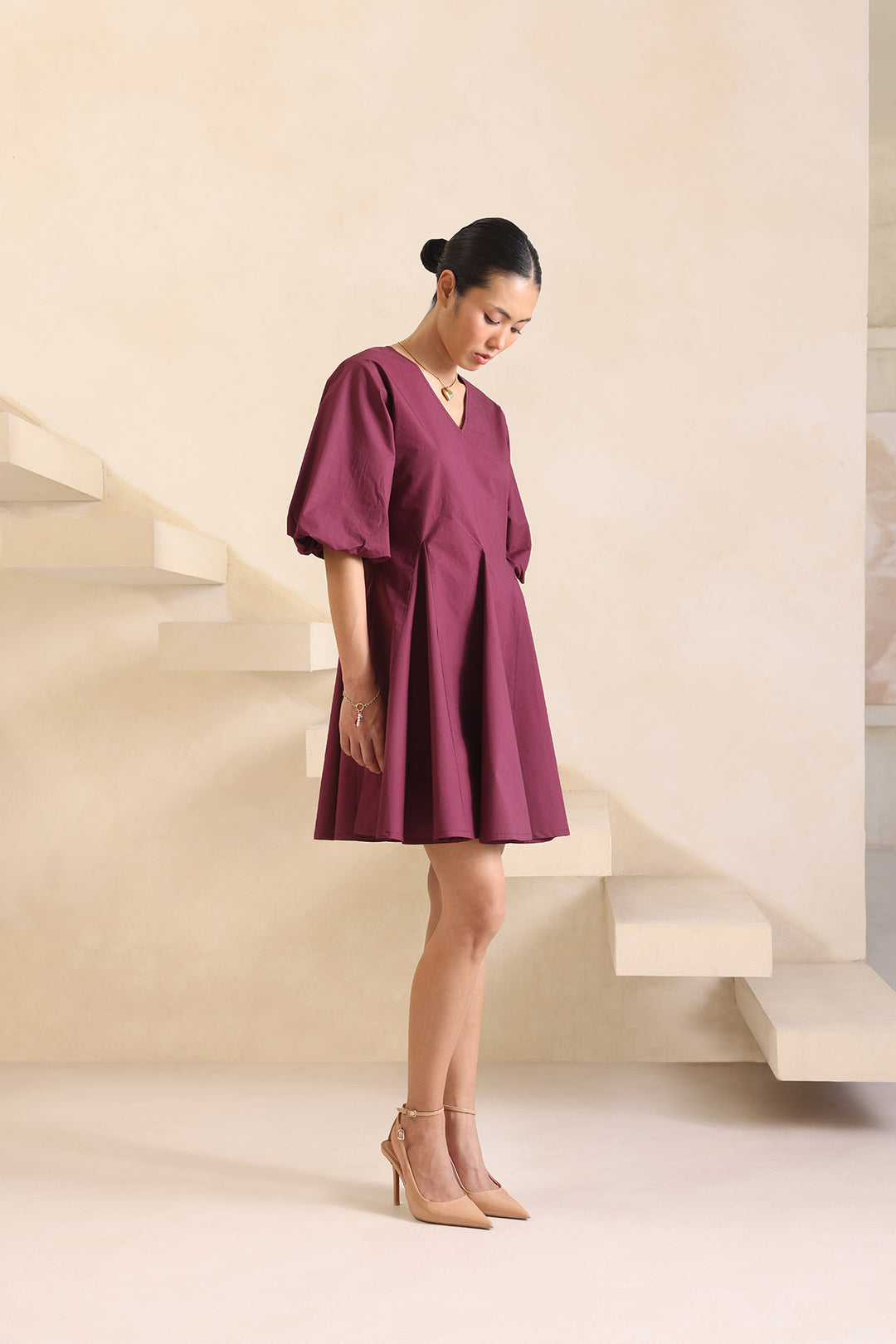Flamingo Dress: Burgundy