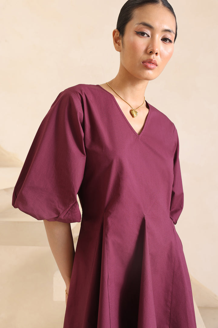 Flamingo Dress: Burgundy
