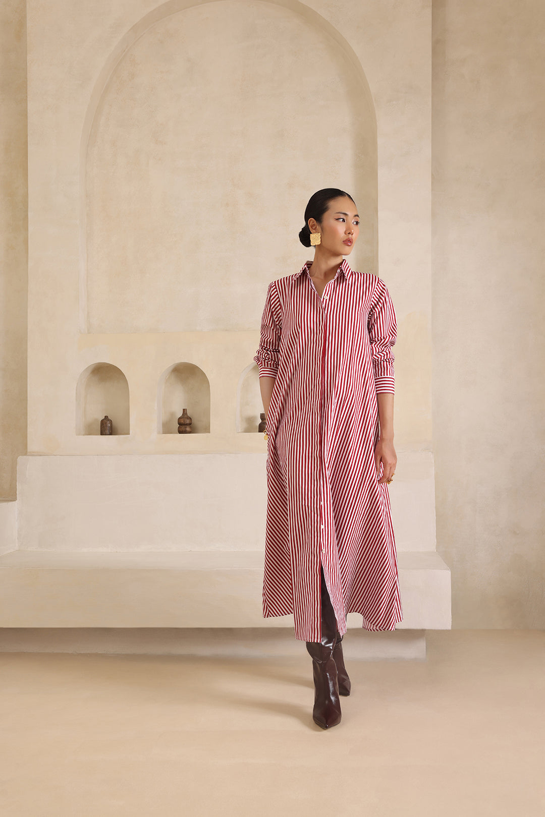 LEO SHIRT DRESS- STRIPE