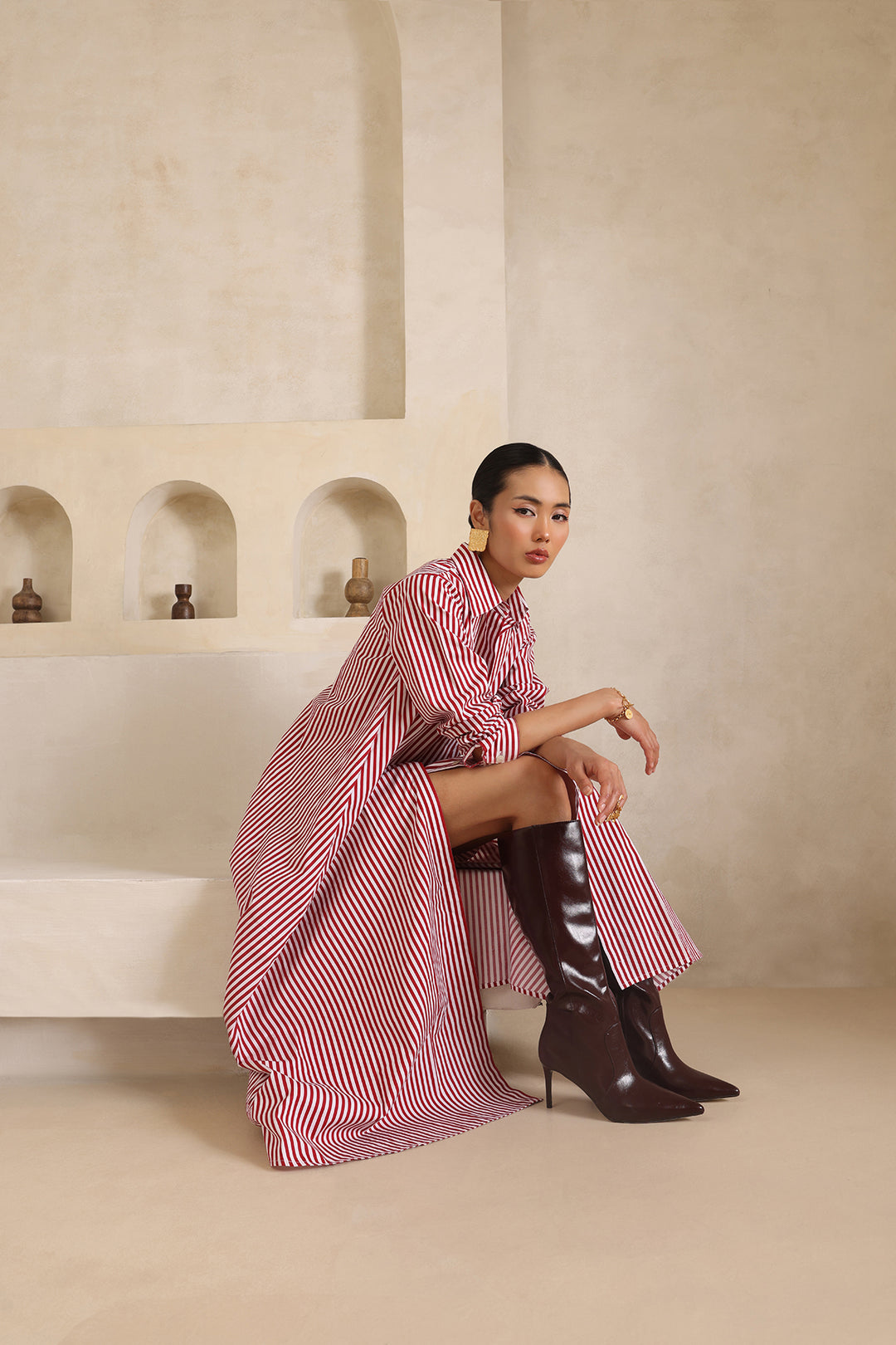 LEO SHIRT DRESS- STRIPE