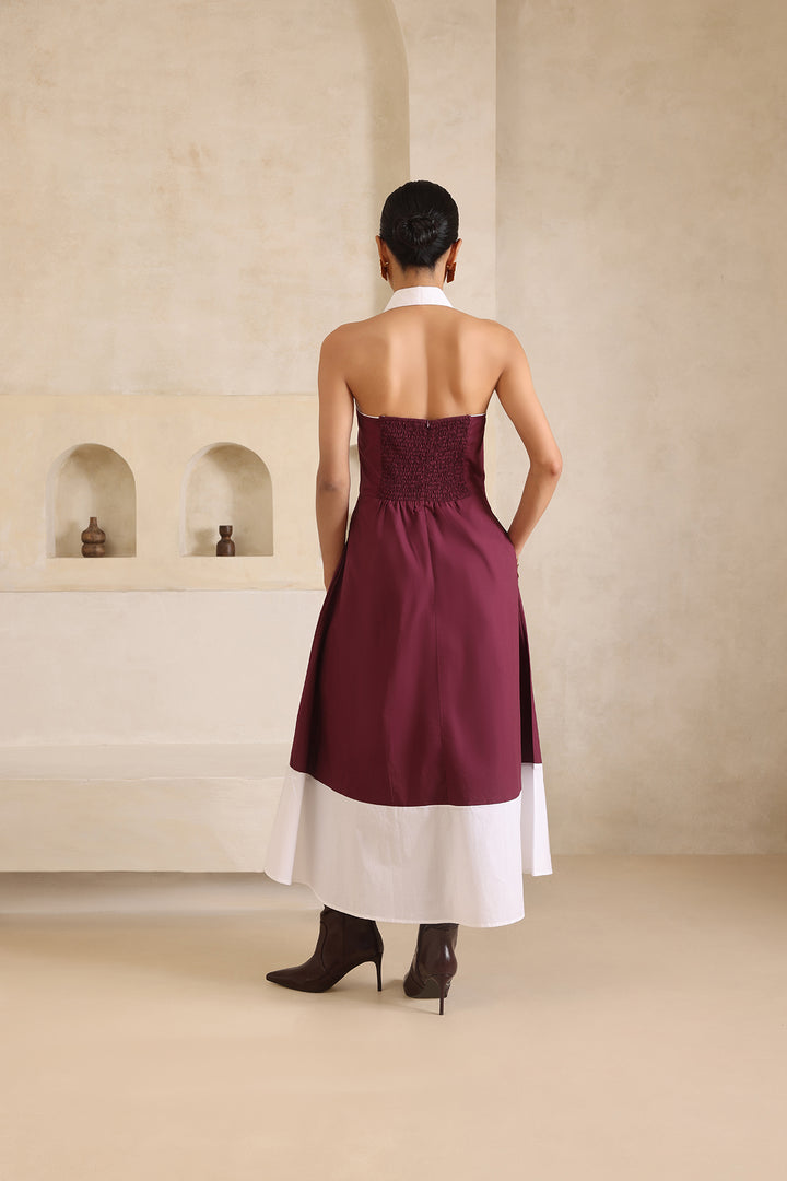 MARTINA DRESS- BURGUNDY