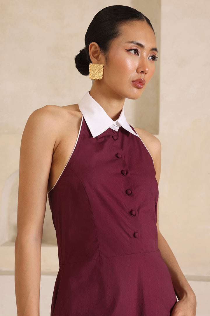 MARTINA DRESS- BURGUNDY