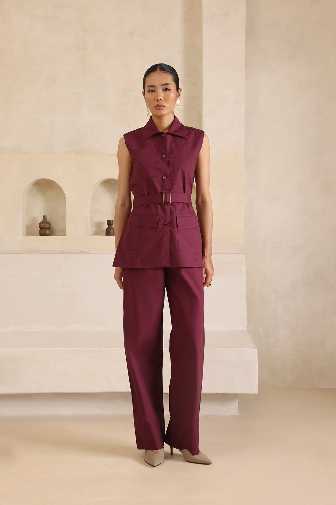 Massimo Co-ord Set: Burgundy