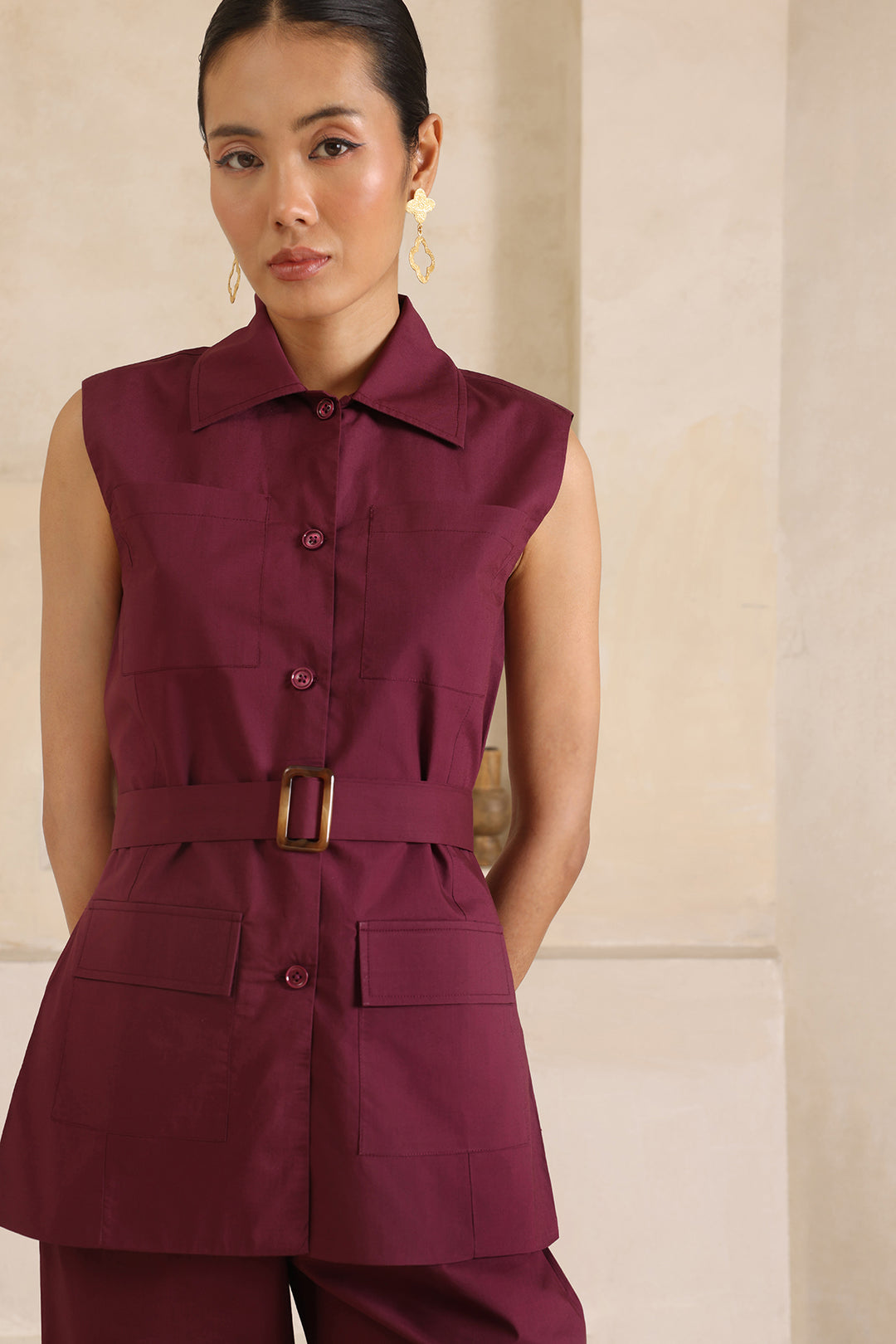 Massimo Co-ord Set: Burgundy