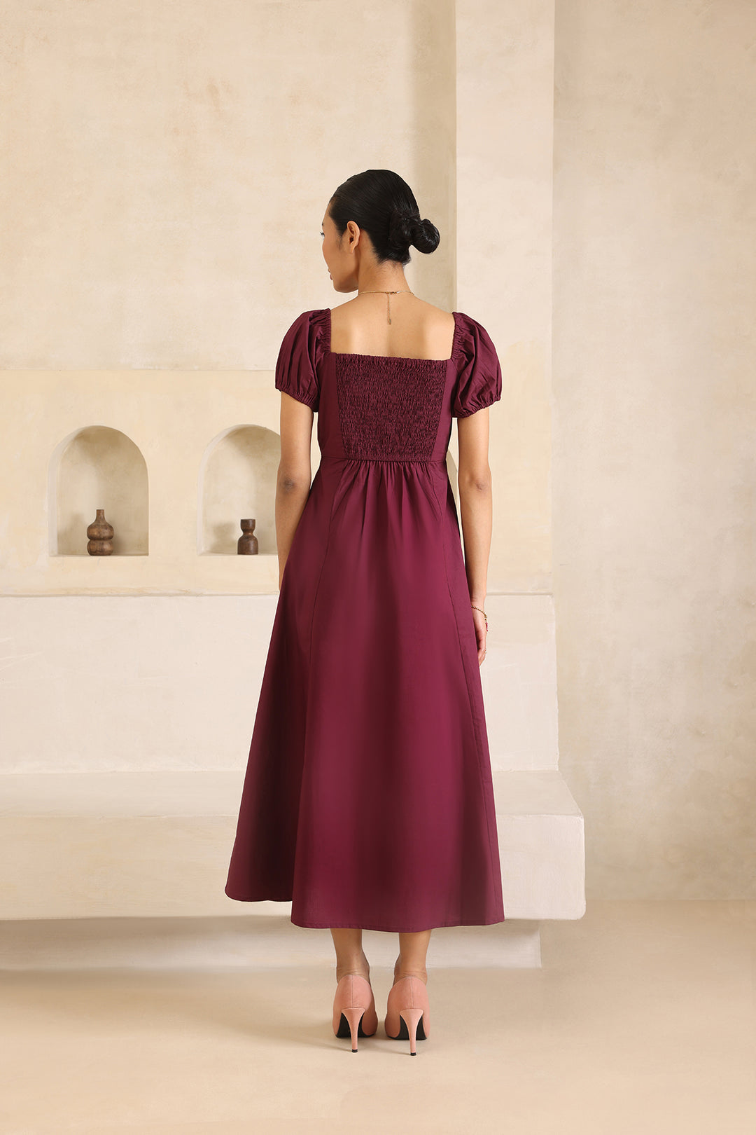 JEANY DRESS-DARK BURGUNDY