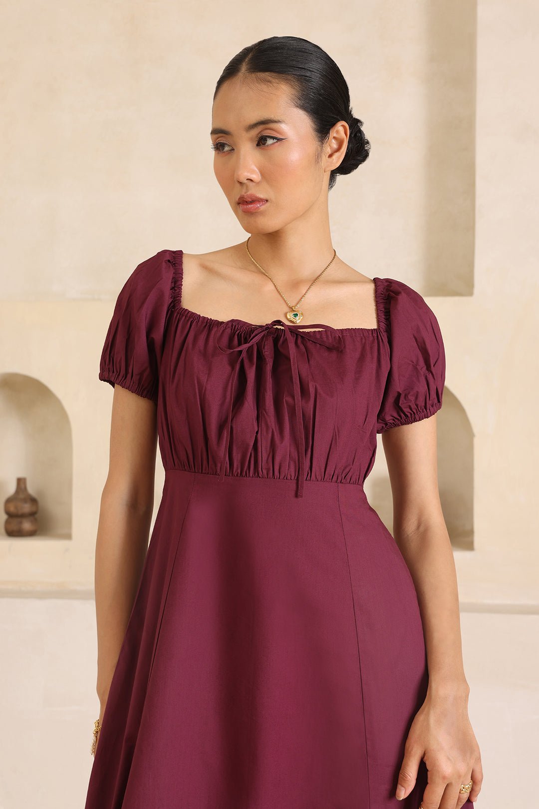 JEANY DRESS-DARK BURGUNDY
