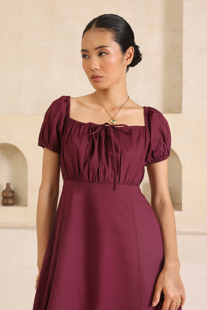 JEANY DRESS-DARK BURGUNDY