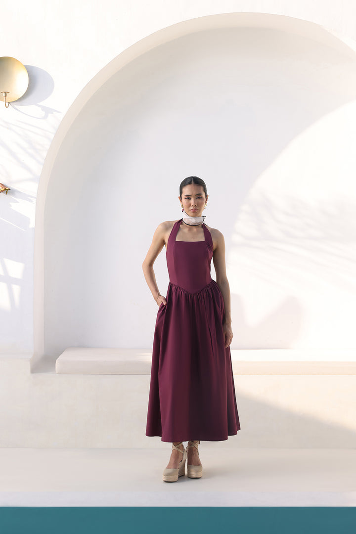 SCARLET MUSE DRESS - BURGUNDY