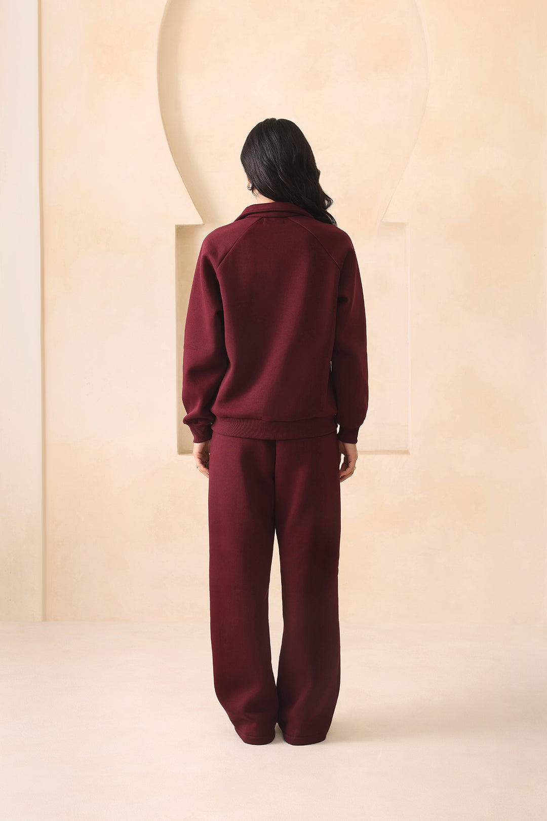 LAZY LUXE COORD SET - BURGUNDY