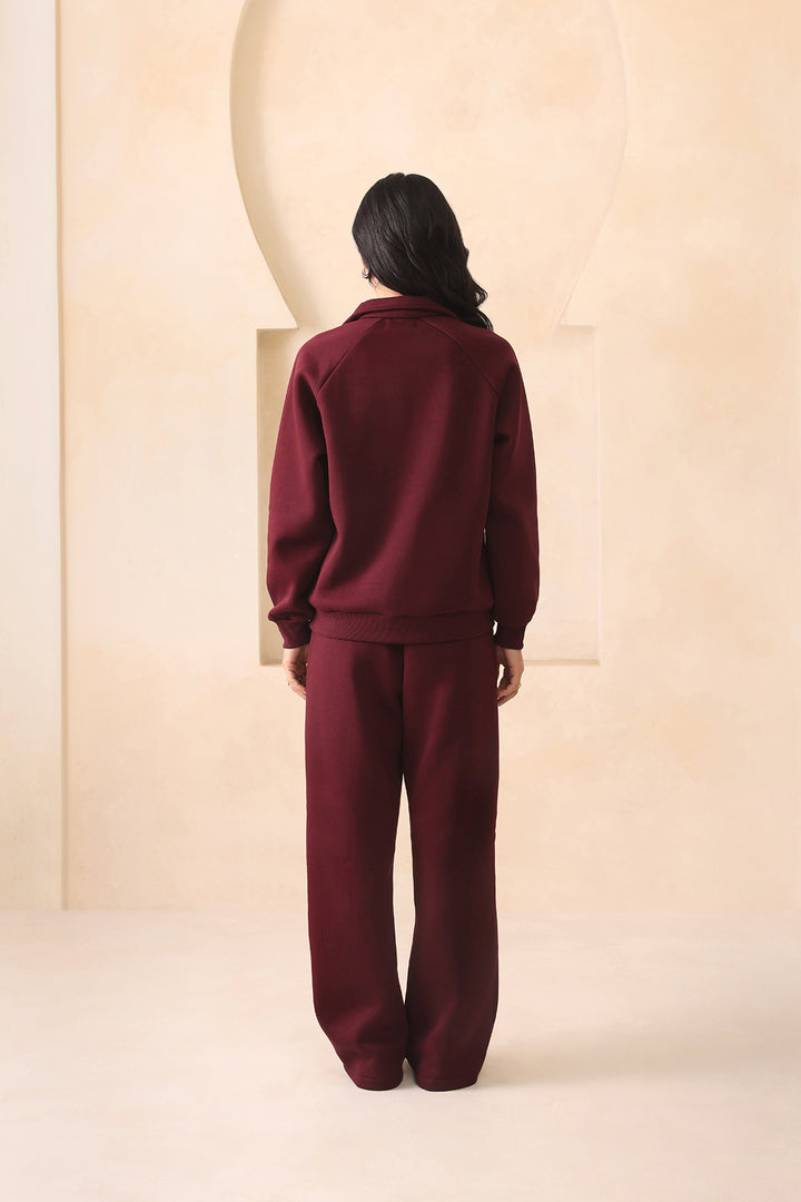 LAZY LUXE COORD SET - BURGUNDY