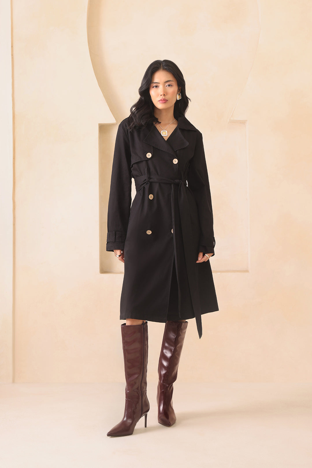 BLAIR TRENCH COAT- BLACK