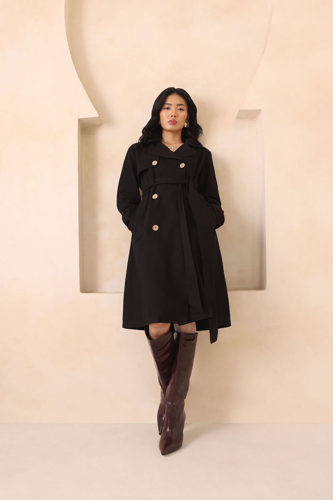 BLAIR TRENCH COAT- BLACK